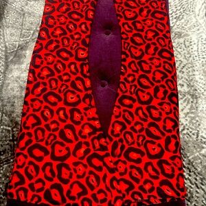 Red Leopard Print Bell Bottoms by Too Fast Clothing Co.